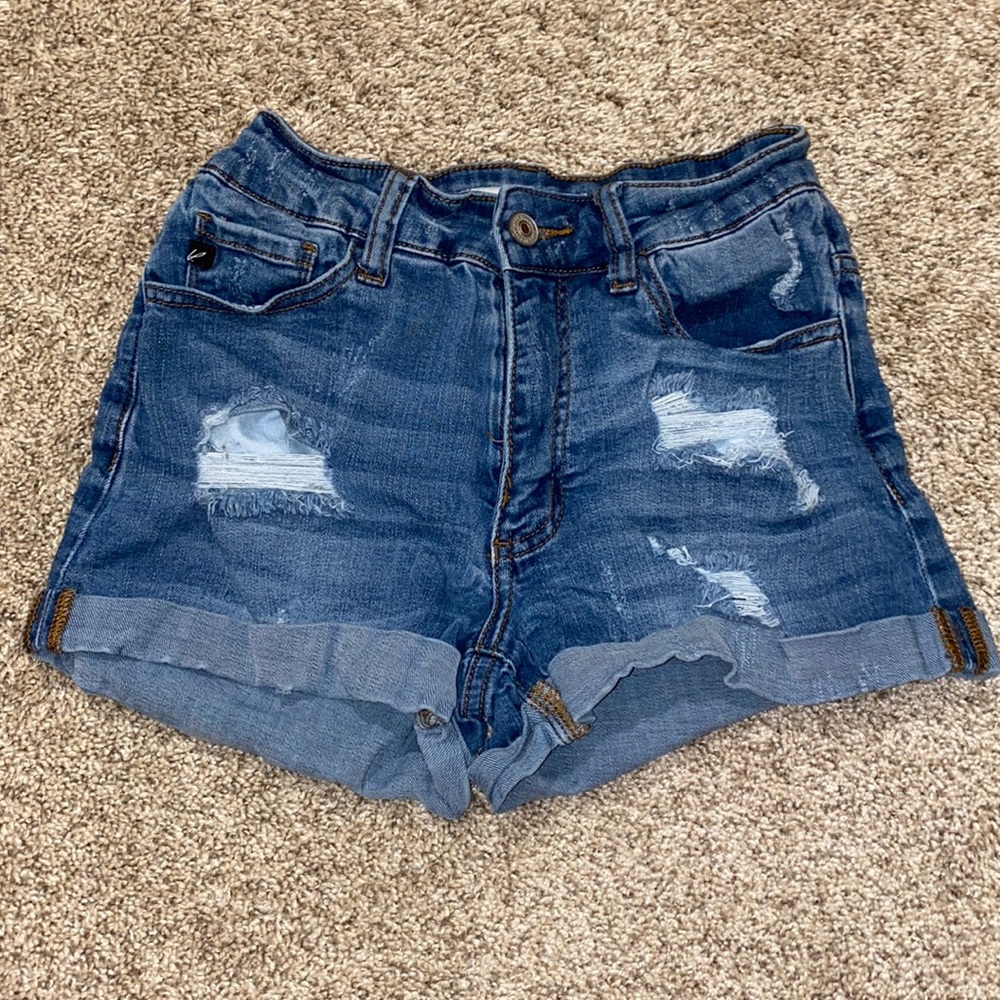 KanCan ripped jean shorts